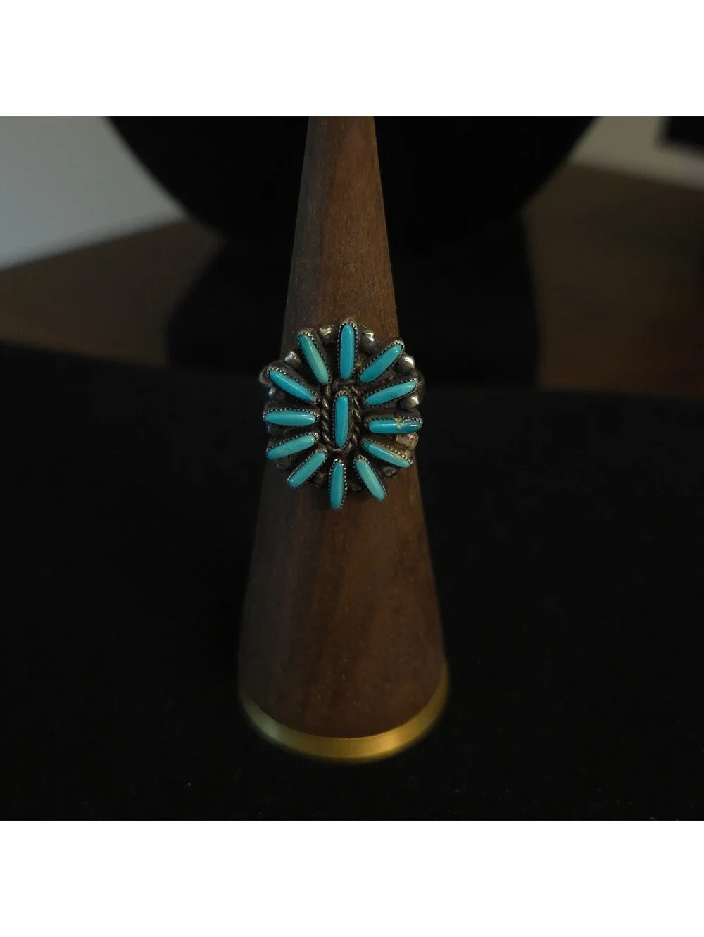 Vintage Size 6 C-R Zunie Turquoise Ring